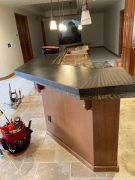 Wet bar steel tops installation