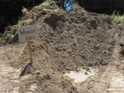 Washout area for concrete truck