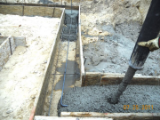 Concrete pumped into place