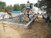 Single car garage pour started