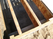 Plywood is glued and nailed with ring shank nails