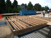 Last section of floor before sheathing