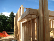 Stair landing is overhanging outside