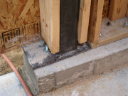 Base of steel column