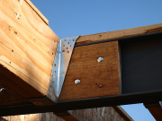 Connection of steel and LVL beam by stairs
