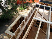 Rim reinforced with blocks and drywall backings installed