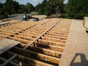 Joists are braced before sheathing