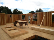 Second floor exterior walls are finished
