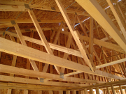 Gables braced with angle bracing