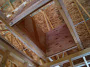 Attic access boxed in for better insulation placement