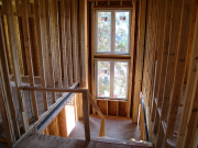 Windows by stairs