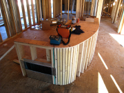 Kitchen island walls with air return