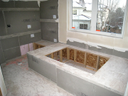 Durock at master bath for better moisture control