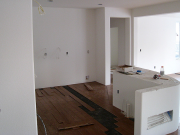Floor in kitchen being installed