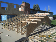 roof trusses are assembled on ground