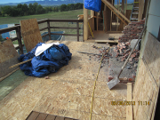 deck is protected during chimney demo
