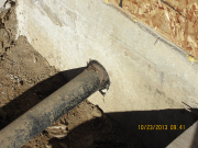 septic line is sealed to foundation