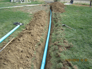 new septic line in backyard