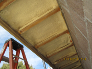 floor cantilever is insulated with closed cell foam
