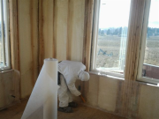 exterior walls insulated with closed cell foam & prep for net & blown fiberglass