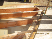 old floor joists were shimmed to level them