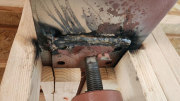Steel column welded to steel beam