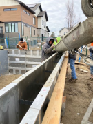 Placing concrete for 2nd phase of rear porch walls