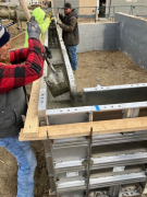 Moving concrete in the forms