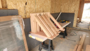 East soffit corbels are prebuilt on table