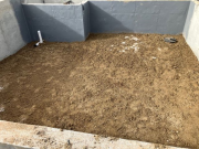 Crawlspace leveled ready for radon & vapor barrier