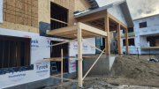 Deck is being built with glulam posts and beams