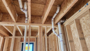 Plumbing drain lines in pantry
