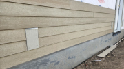 Outlet blocks line up with siding lines