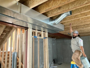 Very nice workmanship installing duct work for heat pump