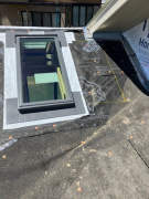 Skylight flashed and installed