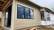 Horizontal siding on west kitchen wall