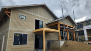 Rear of the house with siding finished