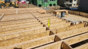 Main floor roll blocks on top of steel beam