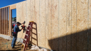 Bob nailing OSB on exterior walls