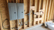 Breaker boxes wall in the garage