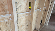 Wire penetrations are foamed for firestop
