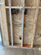 Fire stop foam at exterior outlets