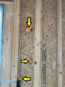 Fire stop foam at exterior outlets