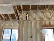 Seven inches of closed cell foam up two feet on exterior wall