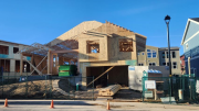 With roof trusses in place house is getting final shape