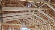 Rake master bedroom ceiling is under framed