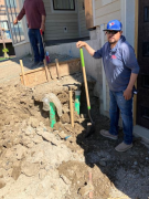 Start of retaining wall excavation