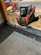 Cutting grade for lower front retaining wall