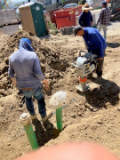 Compacting for wall base