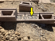 Level of blocks filled with gravel